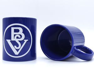 blaue Tasse mit Wappen