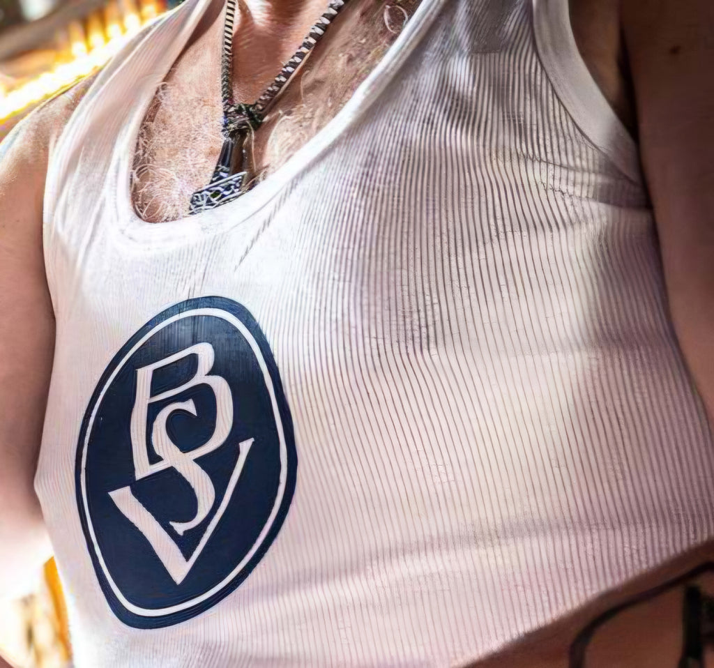 BSV Herren-Unterhemd mit Siebdruck aus Doppelripp-Baumwolle