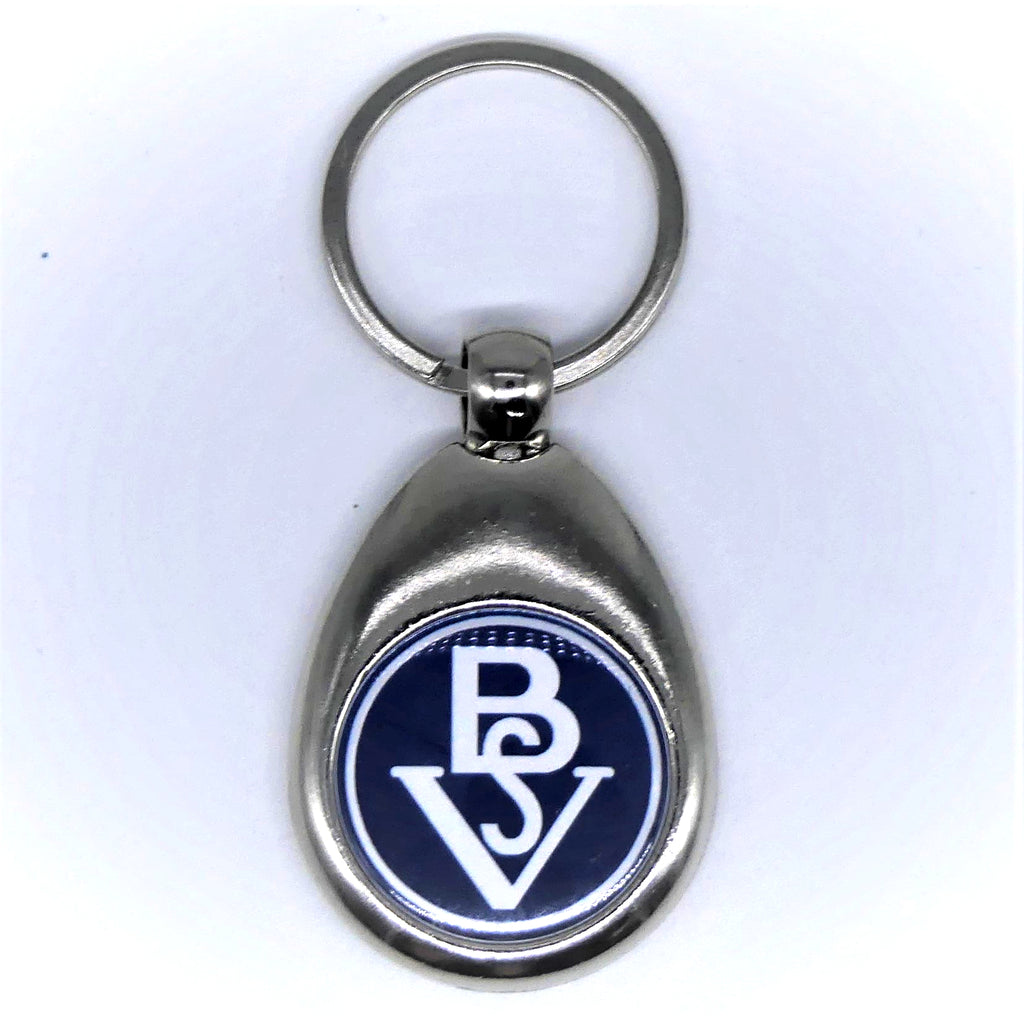 Metall-Schlüsselanhänger mit Einkaufswagenchip und BSV-Logo