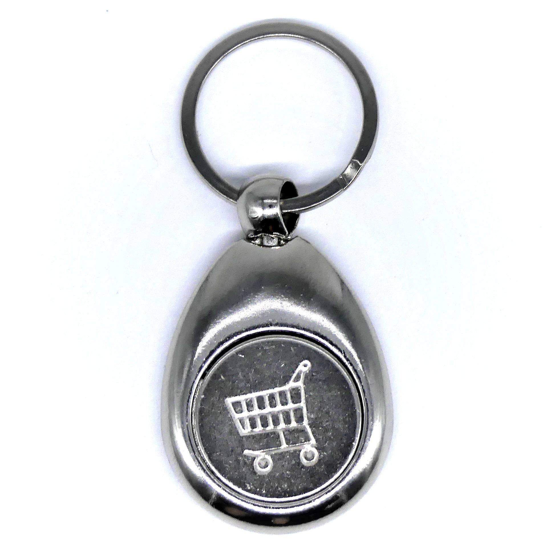 Metall Schlüsselanhänger mit Einkaufswagenchip und BSV Logo