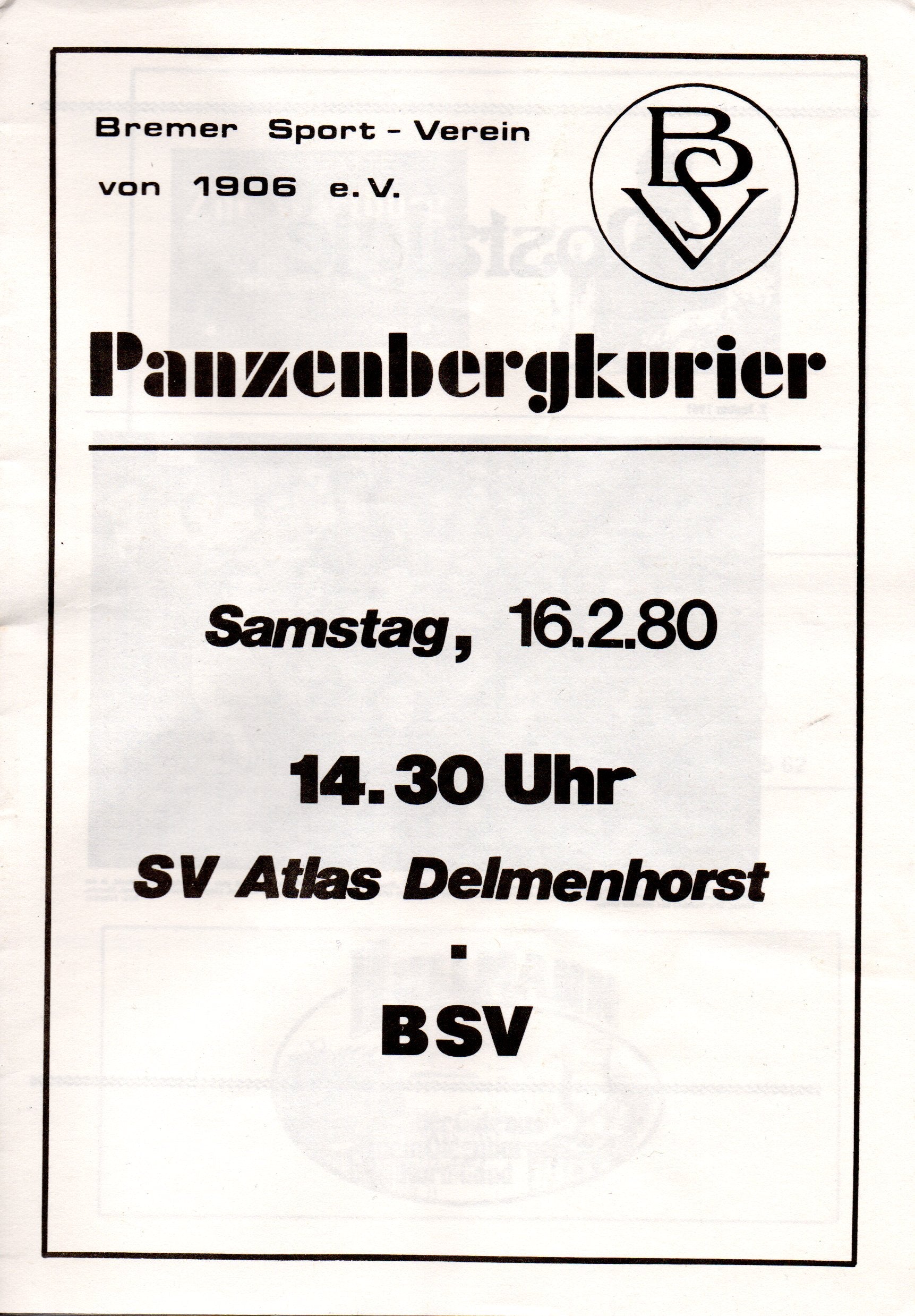 PK BSV - Atlas Delmenhorst 16.02.1980